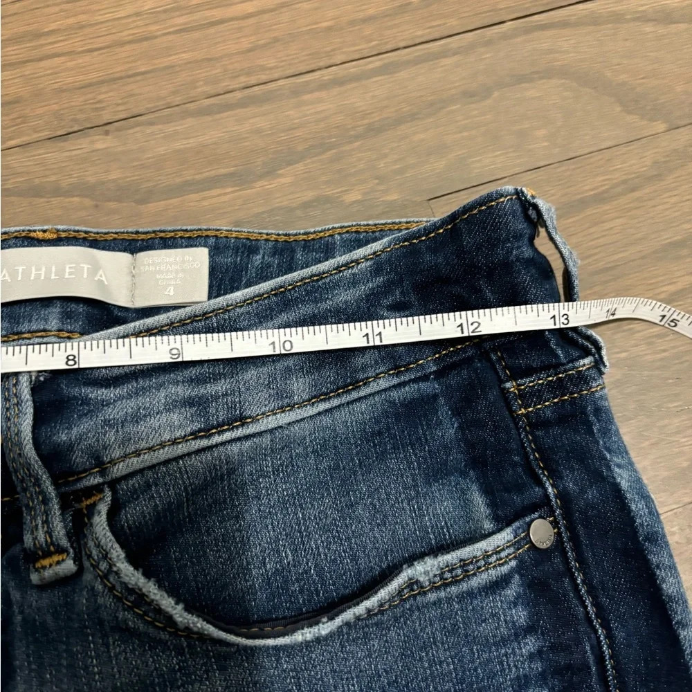 Athleta Sculptek Skinny Jeans Stretch‎ Two Tone Dark Blue Stripe Sz 4 - Picture 5 of 7